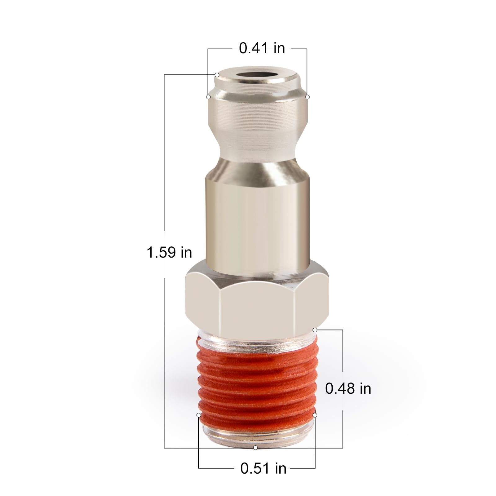 ChillWaves Automotive T-Style Air Plug, 1/4" NPT Male Pneumatic Plugs, Air Co... - Image 2