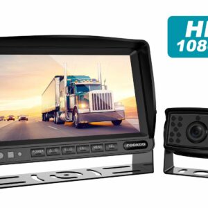 Fookoo Backup Camera Kit 7'' Reversing Monitor Wired Waterproof Rear View FHD1
