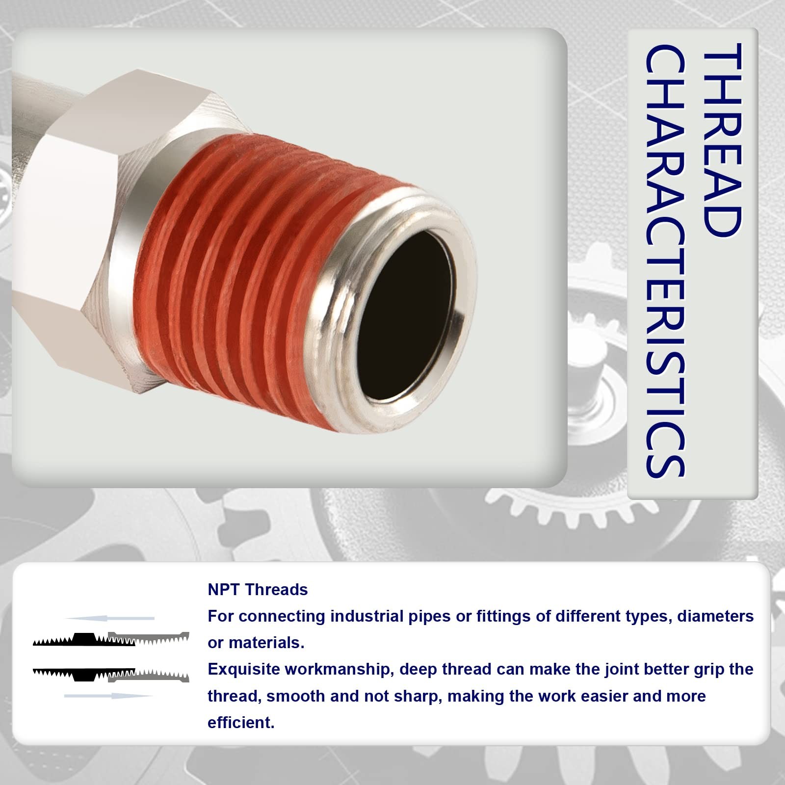 ChillWaves Automotive T-Style Air Plug, 1/4" NPT Male Pneumatic Plugs, Air Co... - Image 4