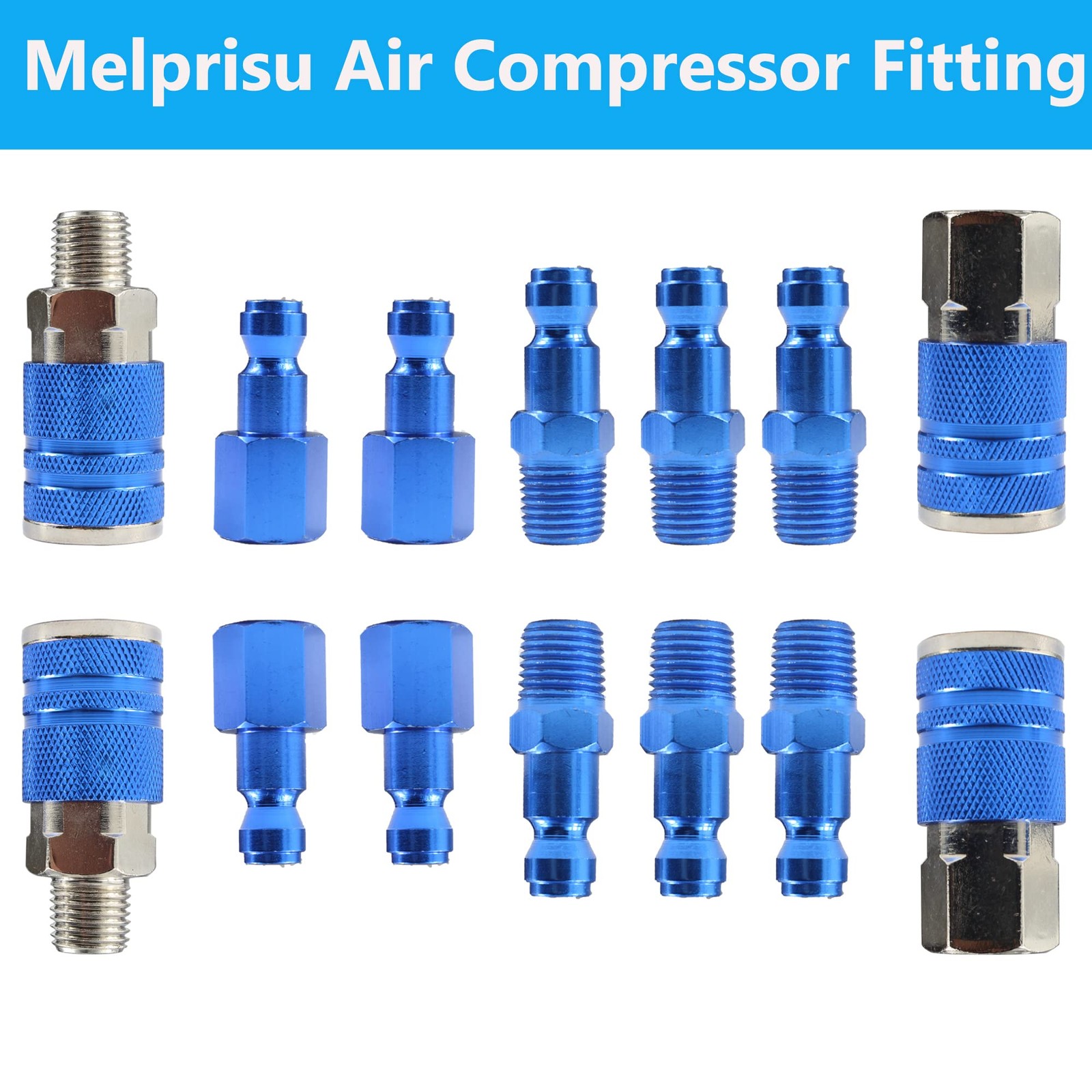 Type C Air Fittings Connect Automotive Air Plug & Coupler Set 14PCS Air Hose ... - Image 2