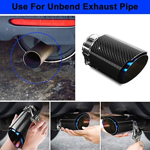 Puntas de escape silenciador acero inoxidable y fibra de carbono brillante cola de escape coche- - Image 5