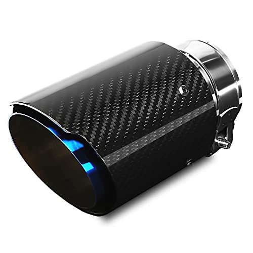 Puntas de escape silenciador acero inoxidable y fibra de carbono brillante cola de escape coche-
