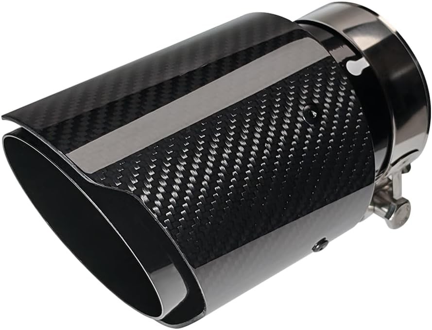 Puntas de escape de coche de 3 pulgadas de entrada y salida de 4 pulgadas aptas para 3 en 4 salidas, negro brillante -
