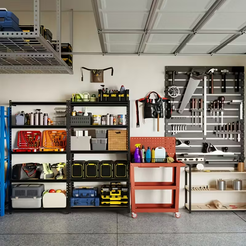 Heavy Duty 5-Tier Garage Shelving 60 Inch Tall Storage Rack 2000lb Adjustable - Image 3