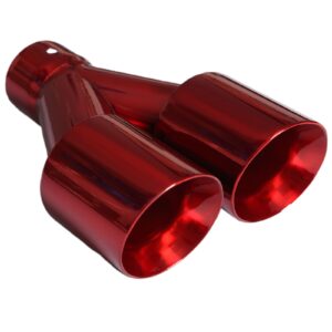 Punta de escape universal para automóvil Mach-Speed corte inclinado doble pared polvo rojo ET-025RD-