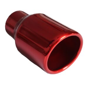 Punta de escape universal Mach-Speed borde enrollado pared única corte inclinado polvo rojo-