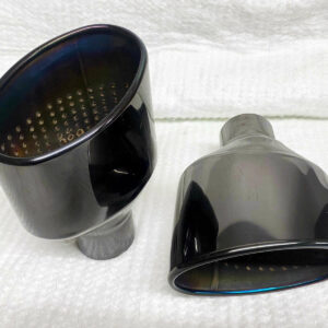 PUNTAS DE ESCAPE DUAL OVALADAS CUPRA LEÓN MK3 6"" X 4"" NEGRO CROMADO-