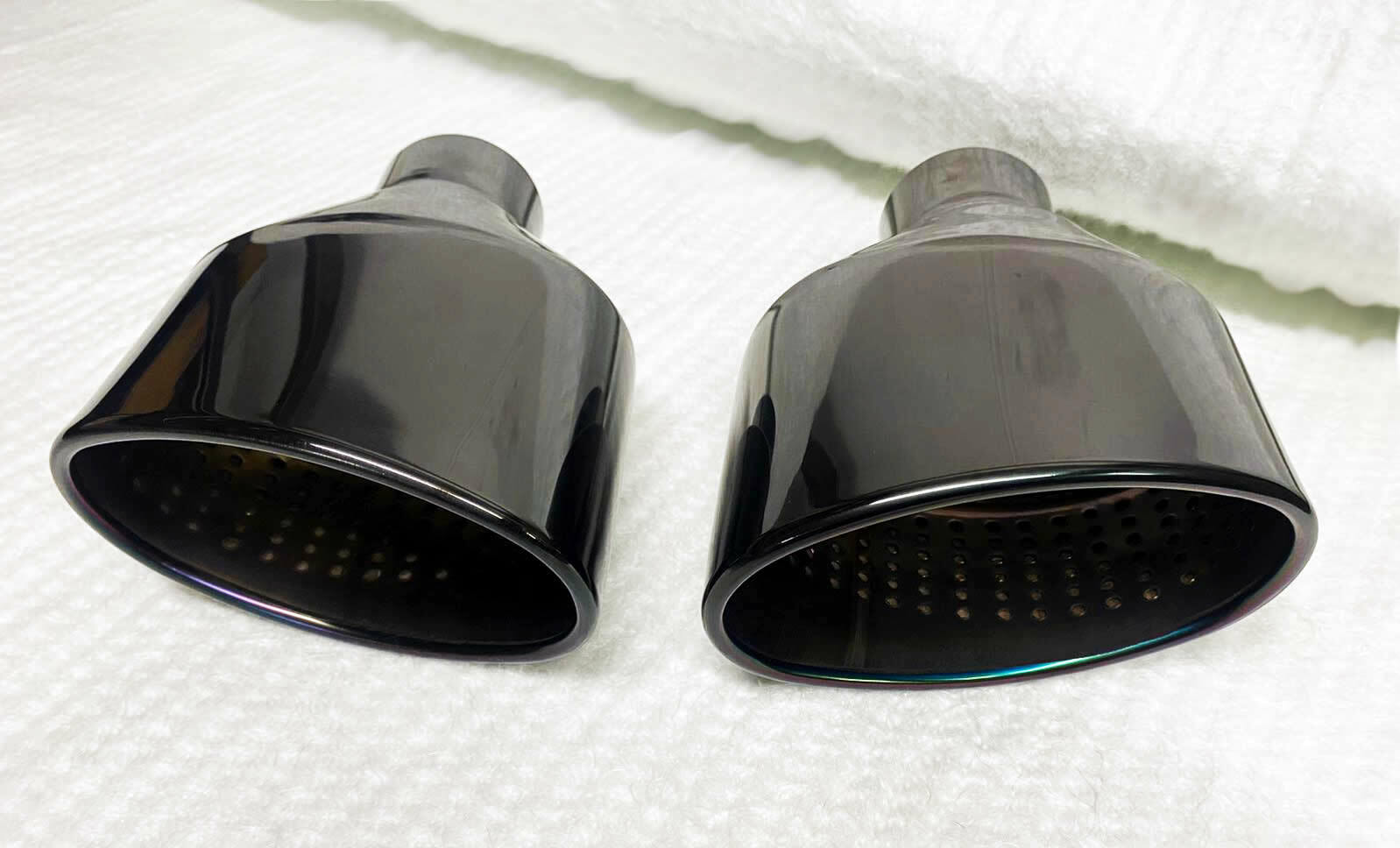 PUNTAS DE ESCAPE DUAL OVALADAS CUPRA LEÓN MK3 6"" X 4"" NEGRO CROMADO- - Image 3