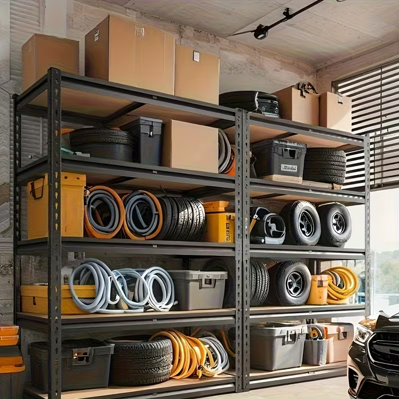 Heavy Duty 5-Tier Garage Shelving 60 Inch Tall Storage Rack 2000lb Adjustable - Image 5