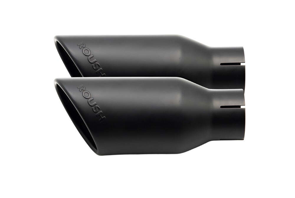 Roush 422318 4" Negro Doble Punta de Escape Kit para Ford F-150 2015-2025 - Par-