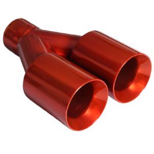 Punta de escape universal para automóvil Mach-Speed corte recto doble pared polvo naranja-