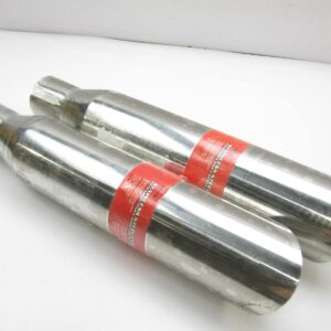 (2) Pilot ACERO INOXIDABLE Corte Inclinado, 2-1/4" X 3-1/2" X 18" Puntas de Escape con Abrazadera-