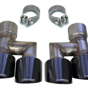 Puntas de escape CORSA Performance Twin de 4 pulgadas negras PVD serie Pro para Ford Mustang-