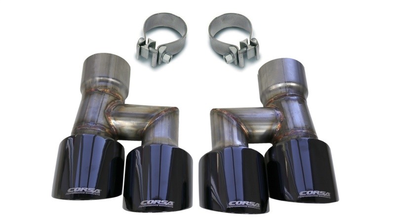 Puntas de escape CORSA Performance Twin de 4 pulgadas negras PVD serie Pro para Ford Mustang-