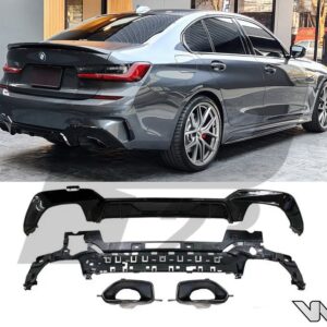 GLOSS BLACK REAR DIFFUSER KIT EXHAUST TIPS BMW G20 G21 M SPORT PERFORMANCE m340i