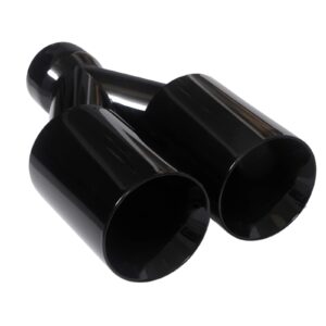Punta de escape universal Mach-Speed corte recto doble pared brillo negro ET-0251GB-