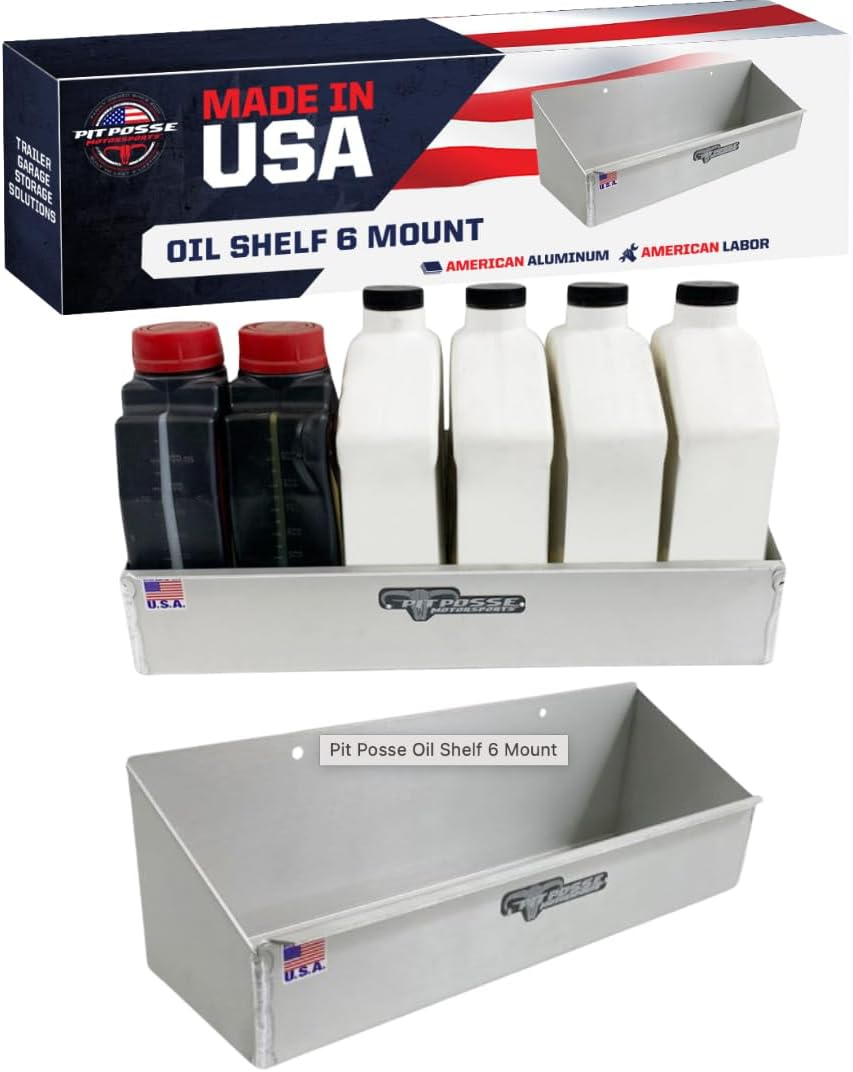 Automotive Oil Shelf Caddy - 6 Bottle Rack - Made in USA