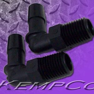 Plastic Nylon Automotive Elbow Fittings (2) 3/8" Hose Barb x 1/4" NPT Male