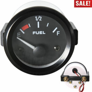 Medidor de nivel de combustible de 2" 52 mm para automóvil con luz LED blanca llanta negra medidores automotrices -