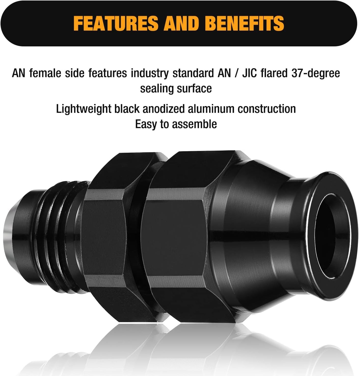 Universal 6AN Male to 3/8" Hardline Fitting Aluminum Automotive Replacement Part - Image 4