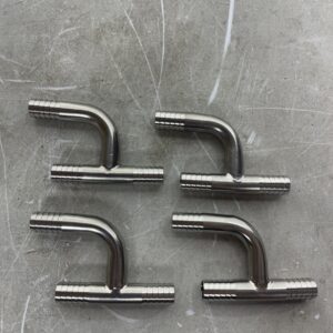 Q-(4) FOOD GRADE STAINLESS STEEL 3/8" BARB Y HOSE FITTING ADAPTERS SPLICERS