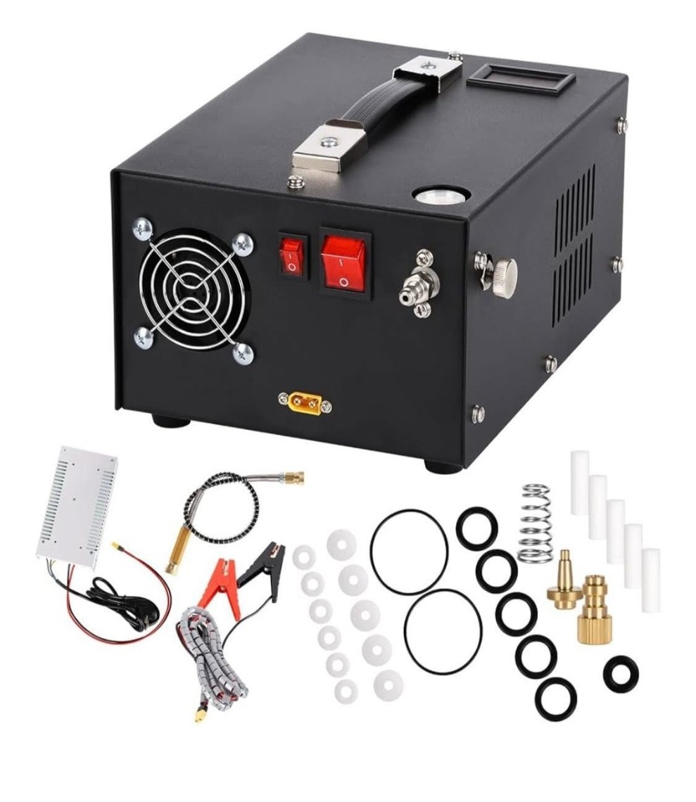 Auto-Stop PCP Air Compressor 4500Psi/30Mpa Oil/Water-Free 12V DC 110V 220V AC