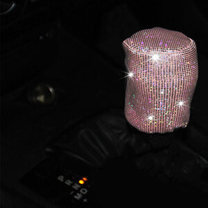 1 pieza cubierta de perillas de cambio de coche de cuero PU brillante decoración interior automotriz-
