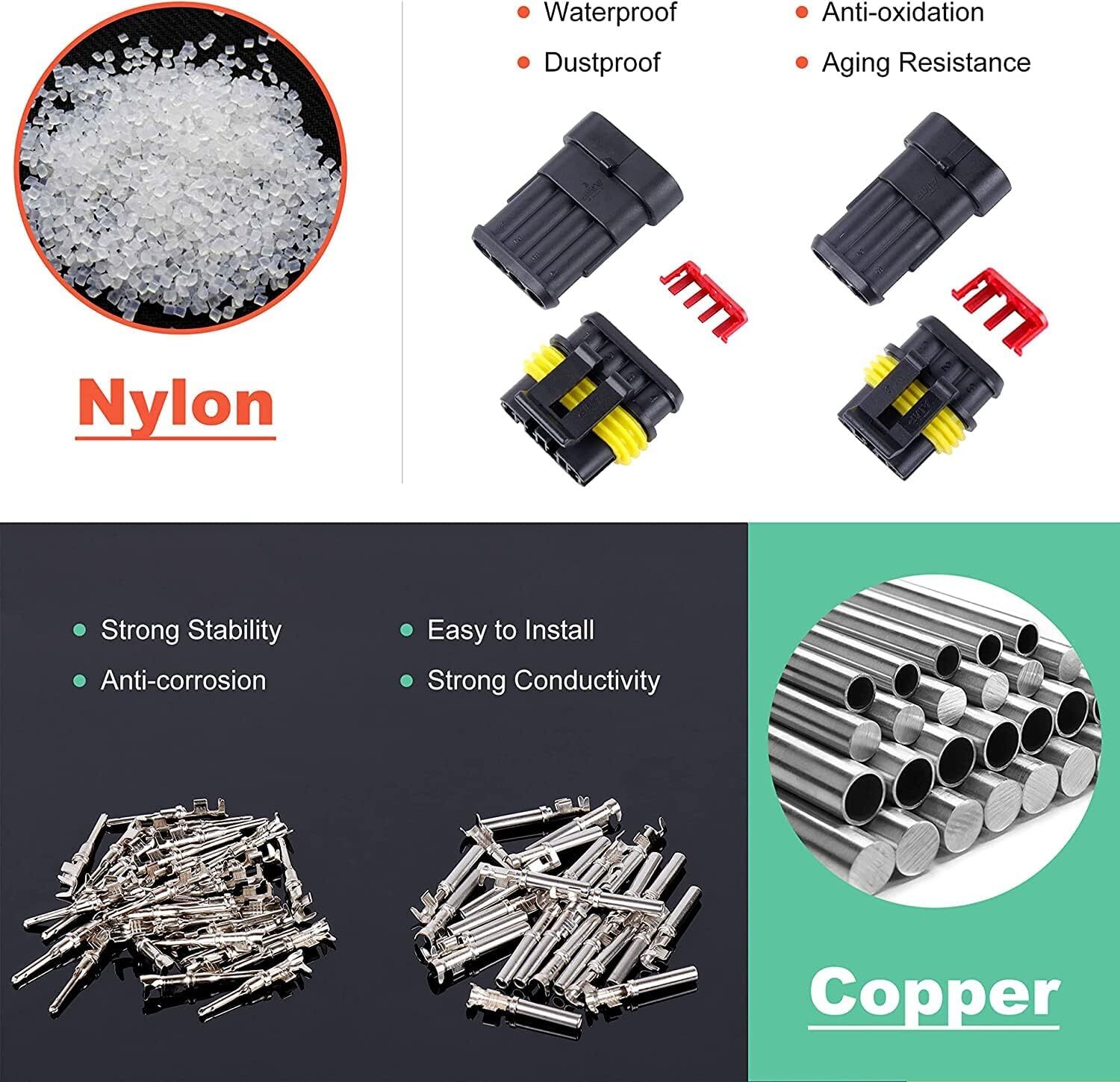 5/10 Sets Car Automotive Waterproof Electrical Wire Connector Plug 2/3/4/5/6 Pin - Image 3