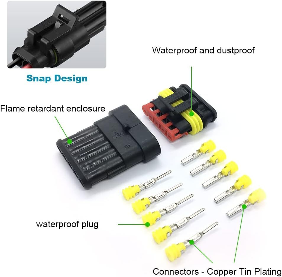 5/10 Sets Car Automotive Waterproof Electrical Wire Connector Plug 2/3/4/5/6 Pin - Image 4