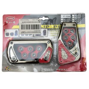 Pedales Automotrices Antideslizantes CARFU Negro y Rojo Ajuste Universal Fácil Instalación-