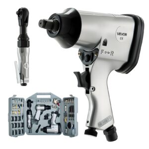 VEVOR 50pcs Pro Air Tool and Accessories Kit Air Impact & Ratchet Wrench Hammer
