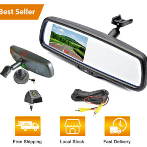 Rear View Mirror Kit 4.3" Monitor No1 Bracket+HD Reverse Backup Camera for Truck