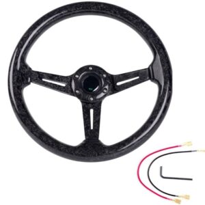 Volante automotriz de 14 pulgadas construcción de fibra de carbono con agarre ergonómico-