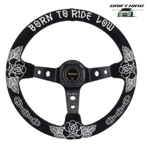 Volante 350MM 3" PLATO PROFUNDO 6 PERNOS NEGRO GAMUZA PASEO BAJO EDICIÓN LIMITADA-