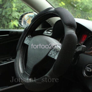 Black Breathable Odorless Automotive Car Steering Wheels Cover Standard Size