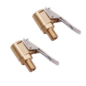 2Pcs Tire Inflatable Straight Copper Open Flow Lock-On Air Chuck Accessories