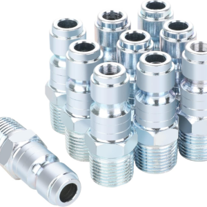 3/8 Air Compressor Hose Fittings, Automotive T-Type, 3/8 Inch NPT Male Threads S