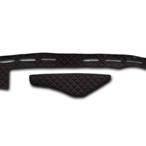Tapetes de tablero de 3 capas de cuero ecológico rojo negro para camioneta RHD RENAULT K sin sensor 2014+-