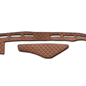Tapetes de tablero de cuero ecológico marrón de 3 capas para camioneta RHD RENAULT K sin sensor 2014+-