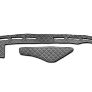 Tapetes de tablero de cuero ecológico gris de 3 capas para RHD RENAULT K sin sensor 2014+-