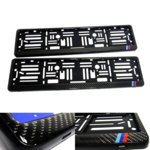 2x Marco envolvente soporte de matrícula de coche euro de fibra de carbono real para BMW-