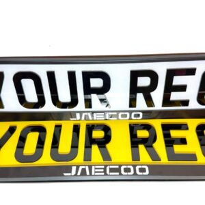 X2 JAECOO Marcos de matrícula de coche Soportes envolventes Impresión UV Auténtico Duradero-