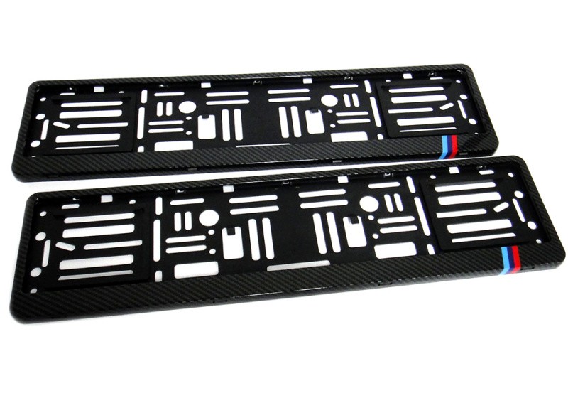 2x Fibra de Carbono Hidrográfica Reino Unido Euro Número Placa Marco Soporte Envolvente Para BMW- - Image 2