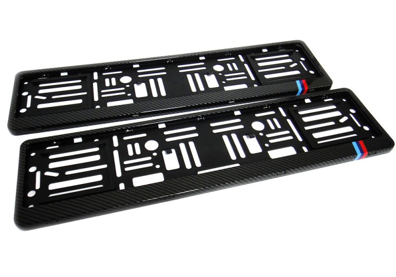 2x Fibra de Carbono Hidrográfica Reino Unido Euro Número Placa Marco Soporte Envolvente Para BMW- - Image 3