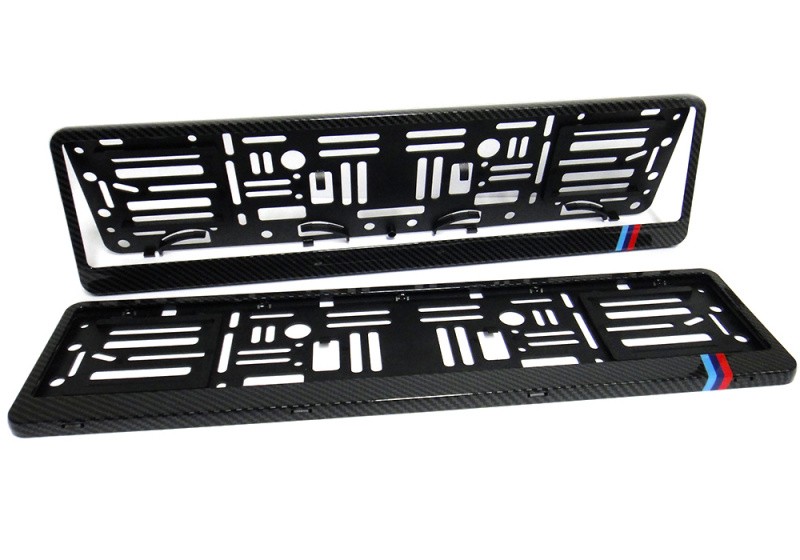 2x Fibra de Carbono Hidrográfica Reino Unido Euro Número Placa Marco Soporte Envolvente Para BMW- - Image 4