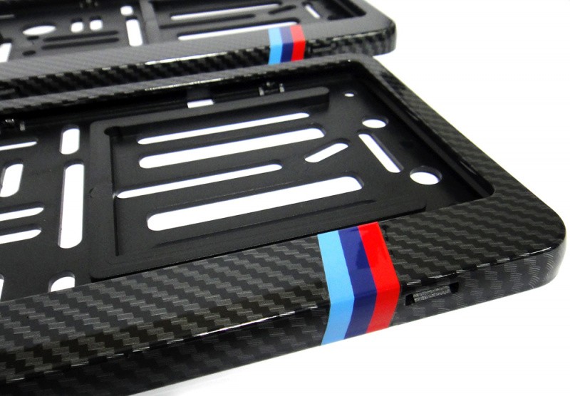 2x Fibra de Carbono Hidrográfica Reino Unido Euro Número Placa Marco Soporte Envolvente Para BMW- - Image 5