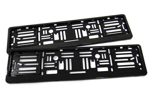 2x Fibra de Carbono Hidrográfica Coche REG Número de Licencia Placa Soporte Envolvente Marco- - Image 3