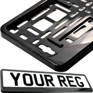 Marco de matrícula premium - Soporte de placas de coche envolvente remolque caravana licencia-