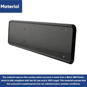 Marco soporte envolvente placa trasera delantera número ABS negro todos los coches aspecto elegante-