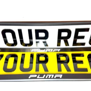 X2 PUMA Ford Coche Número Placa Marcos Envolventes Soportes Impresión UV Auténtico-